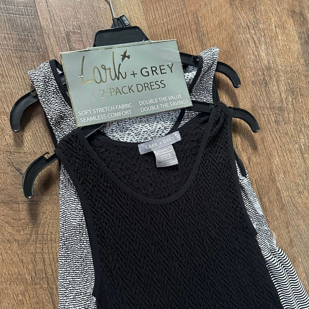 Women's Lark + Grey Black and White Striped Maxi Dress - Picture 3 of 12